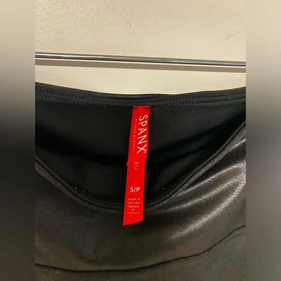 SPANX Faux Leather Leggings for Women Tummy Control with Side Stripe - Picture 4 of 5